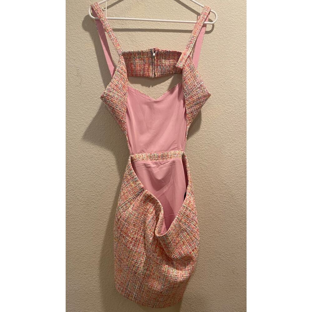 Assignment Revolve Multi Sprikles Maribel Tweed Mini Dress Size L - Picture 4 of 7